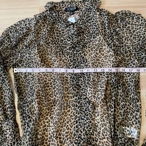J.Crew ruffle leopard print blouse, 0 - Picture 4 of 7